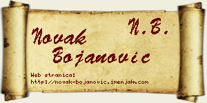 Novak Bojanović vizit kartica